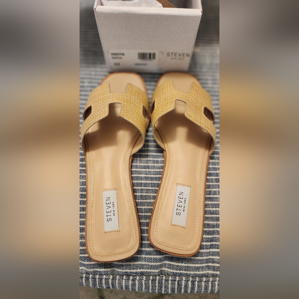 Steve Madden Women's Raffia Hadyn Slide Sandals 9.5